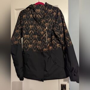 Billabong Ladies Ski,Snowboard,Everyday Coat Black&Gold Large Waterproof